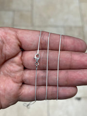 Real Solid 925 Sterling Silver Snake Chain Necklace 0.8mm In 16",18",20",22",34",30" - Genuine 925 Silver - Round Snake