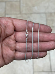Real Solid 925 Sterling Silver Snake Chain Necklace 1.4mm In 16",18",20",22",34",30" - Genuine 925 Silver - Round Snake
