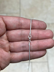 Real Solid 925 Sterling Silver Snake Chain Necklace 1.4mm In 16",18",20",22",34",30" - Genuine 925 Silver - Round Snake
