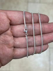 Real Solid 925 Sterling Silver Snake Chain Necklace 1.6mm In 16",18",20",22",34",30" - Genuine 925 Silver - Round Snake