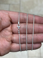 Real Solid 925 sterling silver Snake Chain necklaces 1.4mm 16",18",20",22",34",26'',30" - Genuine 925 Silver - Round Snake
