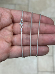 Real Solid 925 sterling silver Snake Chain necklaces 1.4mm 16",18",20",22",34",26'',30" - Genuine 925 Silver - Round Snake