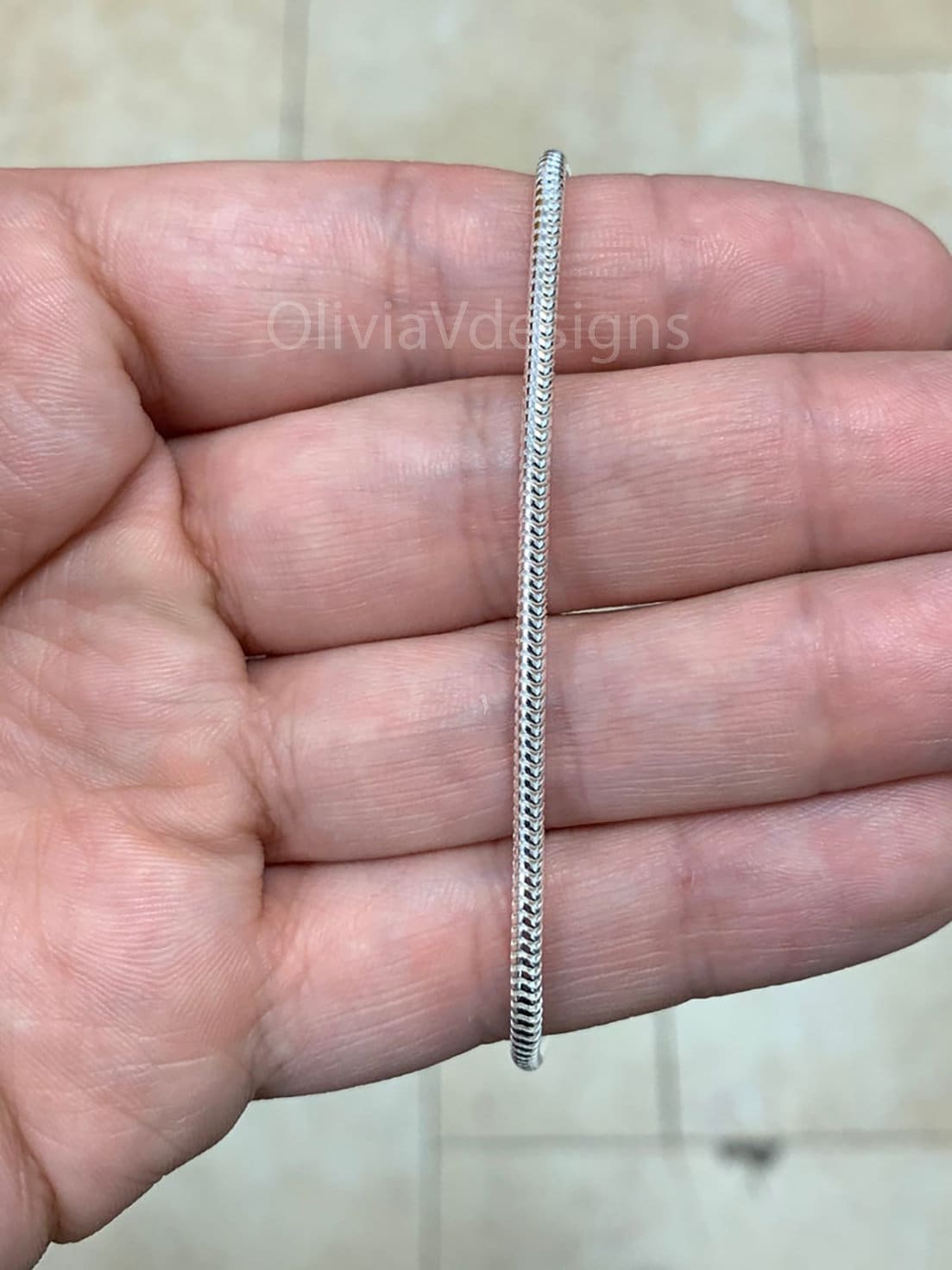Real Solid 925 sterling silver Snake Chain necklaces 2.5mm 16",18",20",22",34",30" - Genuine 925 Silver - Round Snake