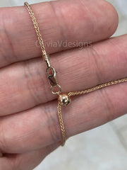 14k Rose Gold Over 925 Sterling Silver Necklace, 1.3mm Sterling Silver Spiga Wheat  Necklace, Men's Chain, Flexible Wheat Chain