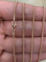 14k Rose Gold Over 925 Sterling Silver Popcorn Chain, Coreana 1.8mm chain, Sterling Silver Chain, 925 Chain, Made In Italy