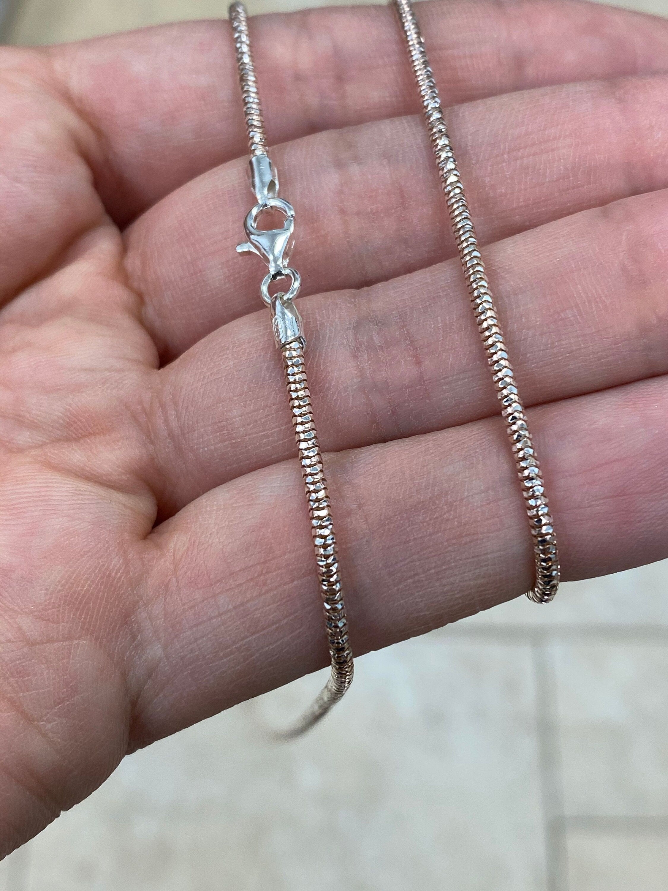 Rose Gold Snake Chain Necklace • 925 Sterling Silver/14K Rose Gold Snake Chain Necklace • Dainty Layering Necklaces, Minimalist Jewelry