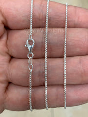 Round Box Chain, 1.3mm Round Box Chain, Sterling Silver Chain, .925 Sterling Silver, Mens or Womens Chain, Unisex, Made in Italy