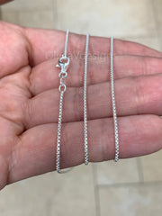 Round Box Chain, 1.3mm Round Box Chain, Sterling Silver Chain, .925 Sterling Silver, Mens or Womens Chain, Unisex, Made in Italy