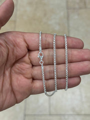 Round Box Chain, 2.6mm Round Box Chain, Sterling Silver Chain, 925 Sterling Silver, Mens or Womens Chain, Unisex, Made in Italy