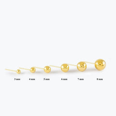 SOLID 14K Gold Ball Earrings 5MM Ball Earring Studs, Gold Push Back Studs Woman, Kids Genuine Gold Ball, Gift, Gift, Love, Anniversary