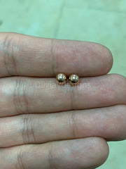 SOLID 14K Rose Gold Ball Earrings, 3MM, 4MM, 5MM, 6MM, 7MM, 8MM ,Ball Earring Studs, Gold Push Back Studs Woman, Kids Genuine Gold Ball