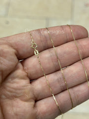 Solid 14K Gold Box Chain Necklace Dainty Layered Necklace, Simple Chain, Great For Gift, Anniversary