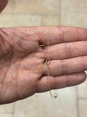 Solid 14K Gold Floating Ball Necklace, Dainty Necklace, Everyday Necklace, Minimalist