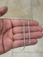 Solid 925 Sterling Silver 1.50mm Franco Wheat  Foxtail Chain 16'' 18'' 20'' 22'' 24'' 30''  Lowest Price  PLUX /Gift
