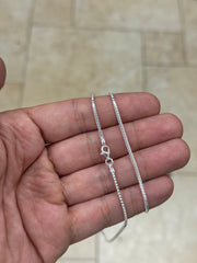Solid 925 Sterling Silver 1.50mm Franco Wheat  Foxtail Chain 16'' 18'' 20'' 22'' 24'' 30''  Lowest Price  PLUX /Gift