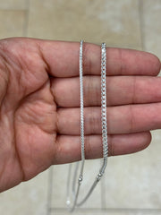 Solid 925 Sterling Silver 1.5mm 2.5mm Franco Wheat  Foxtail Chain 16'' 18'' 20'' 22'' 24'' 30'' , Made In Italy, Brand New