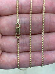 Solid 925 Sterling Silver 14K Gold Vermeil Italian Rope Chain, 1.2mm  Diamond Cut, Necklace, Made in Italy, Gift For Him, Gift For Her