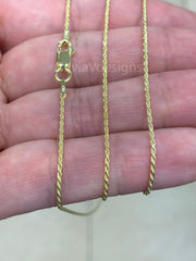 Solid 925 Sterling Silver 14K Gold Vermeil Italian Rope Chain, 1.2mm  Diamond Cut, Necklace, Made in Italy, Gift For Him, Gift For Her