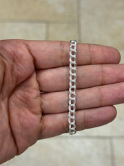 Solid 925 Sterling Silver Italian 5mm Double Link Charm Bracelet And Anklet, Made in Italy, Lengths: 7” 8” 9”