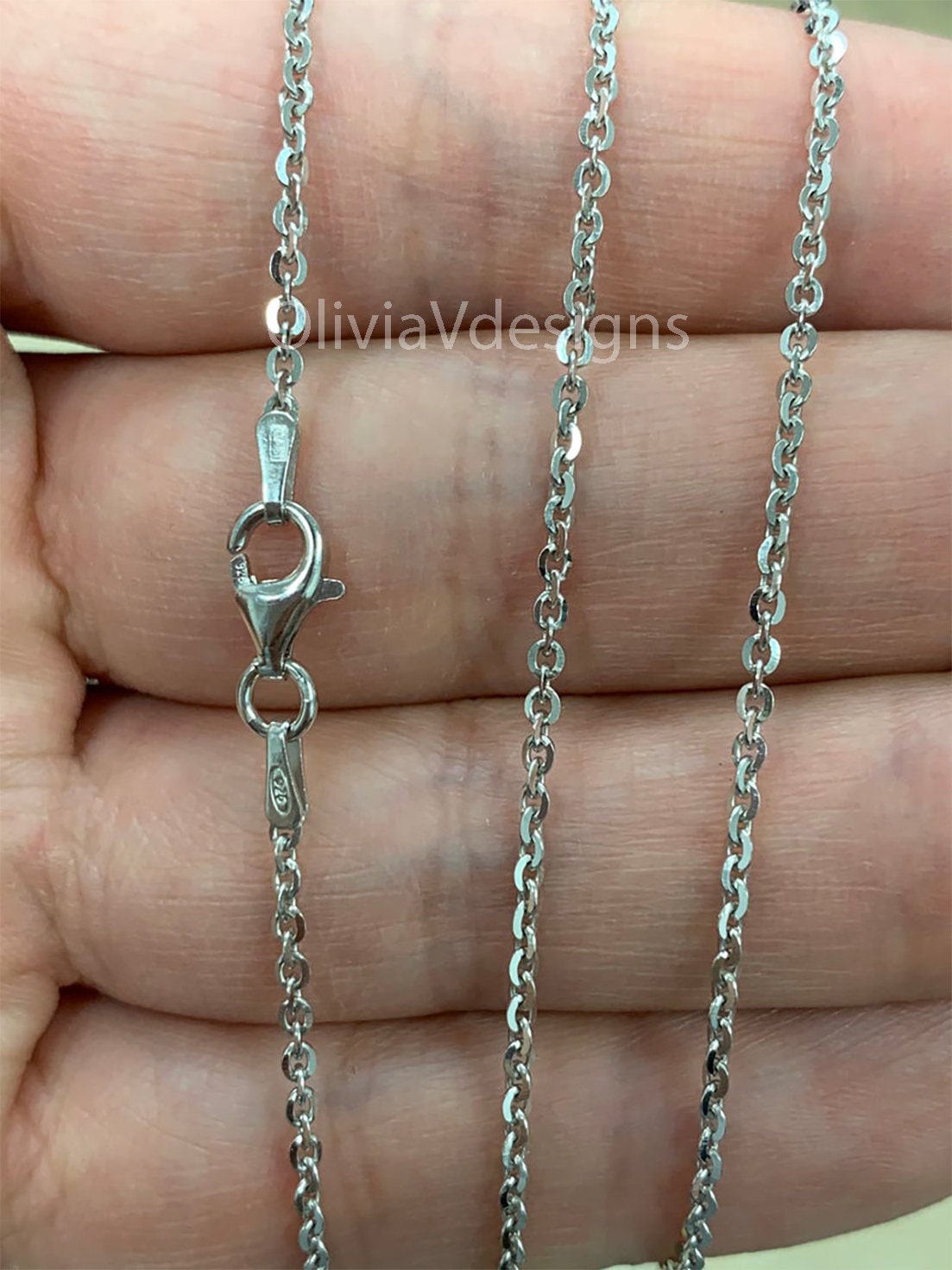 2.00MM Solid 925 Sterling Silver Italian Anchor Link Cable Chain, Made in Italy Length: 16'' 18" 20" 22" 24" Inches Men or Women's Necklace