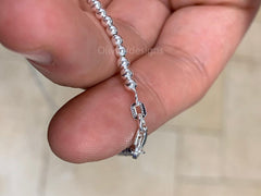 Solid 925 Sterling Silver Italian Ball Bead Chain Necklace, Made in Italy, 4mm , Sterling Silver Ball Chain, Ball Necklace Chain