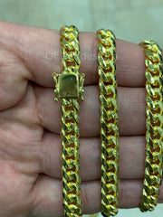 Solid 925 Sterling Silver Italian Chain Necklace Bracelet, Solid Miami Cuban Curb Link Chain, 7mm Necklace Chain, Gift For Him, Cuban Link