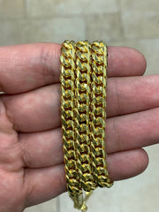 Solid 925 Sterling Silver Italian Chain Necklace Bracelet, Solid Miami Cuban Curb Link Chain, 7mm Necklace Chain, Gift For Him, Cuban Link