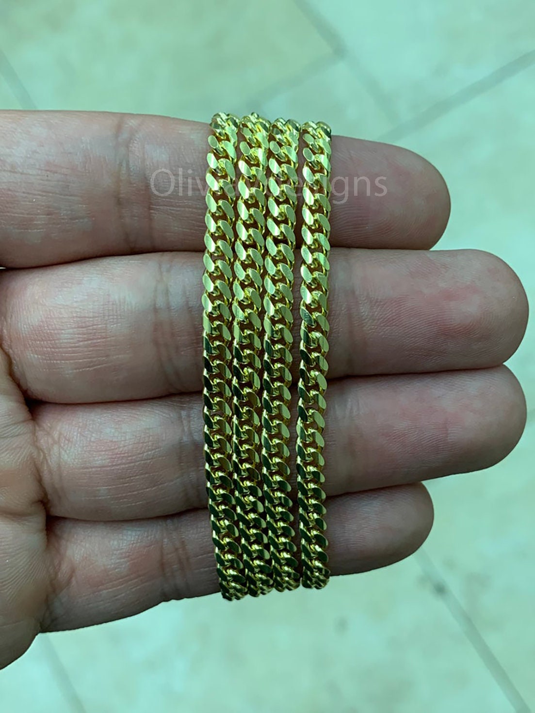 Solid 925 Sterling Silver Italian Chain Necklace, Solid Miami Cuban Curb Link Chain, 4mm Necklace Chain, Gift For Him, Cuban Link Necklace