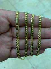 Solid 925 Sterling Silver Italian Chain Necklace, Solid Miami Cuban Curb Link Chain, 4mm Necklace Chain, Gift For Him, Cuban Link Necklace
