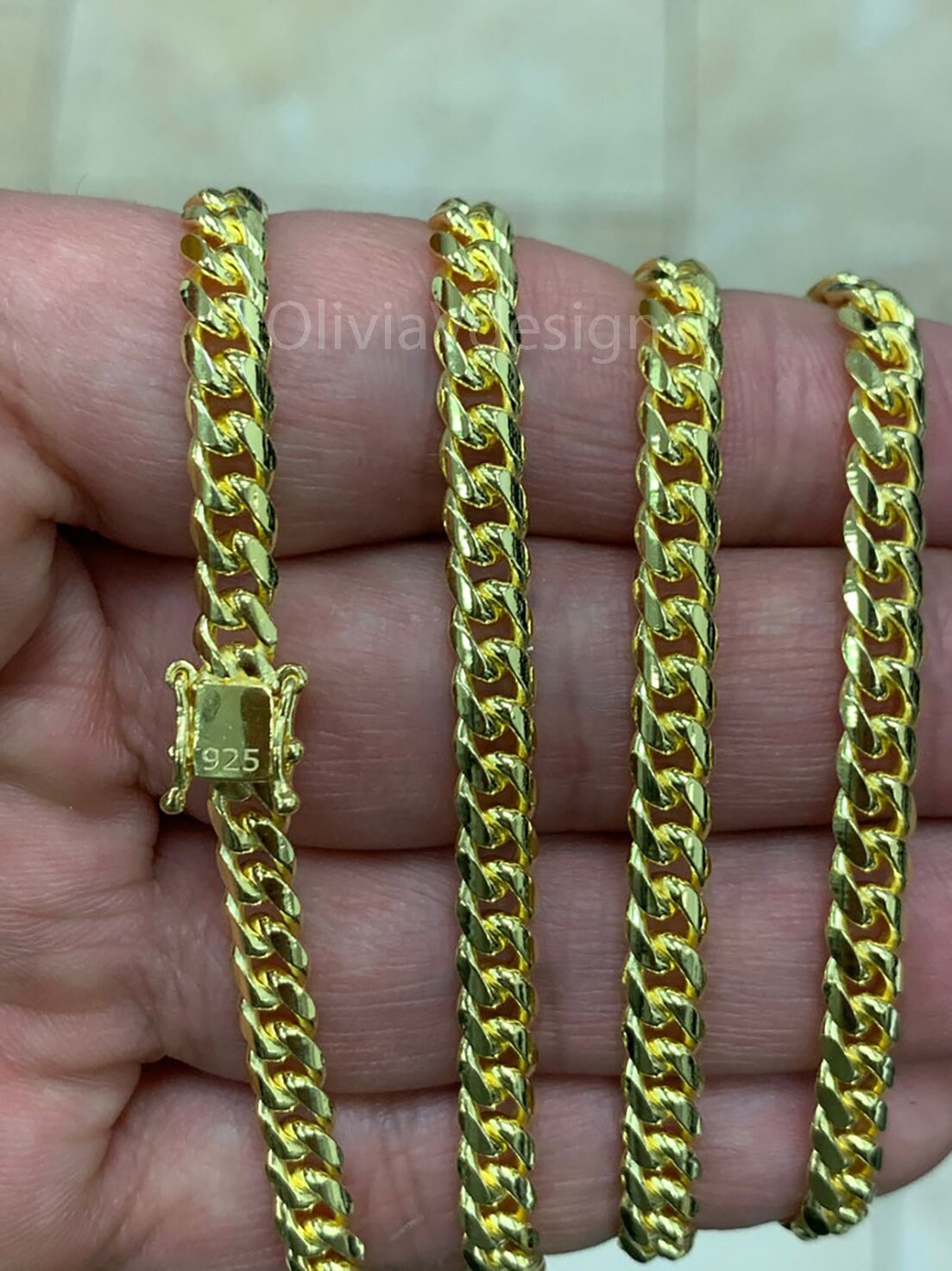 Solid 925 Sterling Silver Italian Chain Necklace, Solid Miami Cuban Curb Link Chain, 5mm Necklace Chain, Gift For Him, Cuban Link Necklace