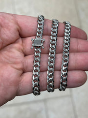 Solid 925 Sterling Silver Italian Chain Necklace, Solid Miami Cuban Curb Link Chain, 6mm Necklace Chain, Gift For Him,  Necklace