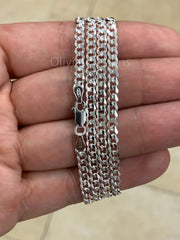 3.7mm Solid 925 Sterling Silver Italian Chain Necklace, Solid Miami Cuban Curb Link Chain, Necklace Chain, Gift For Him, Cuban Link Necklace