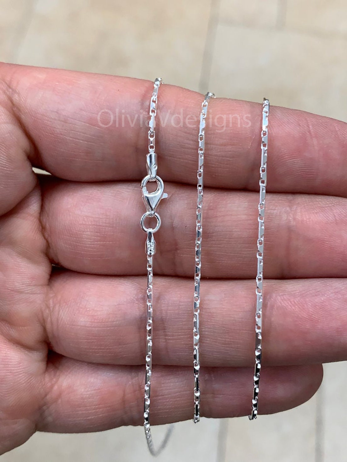 Solid 925 Sterling Silver Italian HESHE Chain 1.4mm Unisex Necklace Made in Italy, 16 18 20 22 24 or 30" Inches, Plux