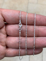 Solid 925 Sterling Silver Italian HESHE Chain 1.4mm Unisex Necklace Made in Italy, 16 18 20 22 24 or 30" Inches, Plux