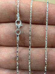 Solid 925 Sterling Silver Italian HESHE Chain 1.4mm Unisex Necklace Made in Italy, 16 18 20 22 24 or 30" Inches, Plux