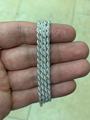 Solid 925 Sterling Silver Italian Rope Chain, 2.7mm, Diamond Cut, Necklace, Made in Italy, Gift For Him, Gift For Her, Rope Necklace