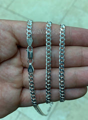 Solid 925 Sterling Silver Italian Solid Cuban Curb Link Chain 4MM , Miami Cuban, Gift For Him, BEST PRICE!!! Best Selling Sale, Gift, New