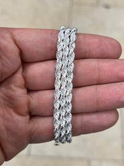 Solid 925 Sterling Silver Rope Chain, 4.00mm, Diamond Cut, Necklace, Made in Italy, Gift For Him, Gift For Her, Rope Necklace