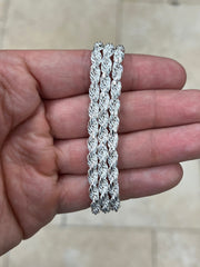 Solid 925 Sterling Silver Rope Chain, 5mm, Diamond Cut, Necklace, Bracelet, Made in Italy, Gift For Him, Gift For Her
