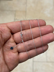 1mm Solid Adjustable Cable Chain REAL 14K White Gold Up To 22", Cable Chain, 14k White Gold1mm Solid Adjustable Cable Chain REAL 14K White Gold Up To 22", Cable Chain, 14k White Gold