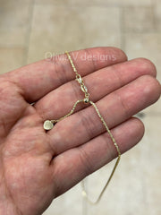 1.8mm Solid Adjustable Sparkle Twisted Rock Chain REAL 10K Yellow Gold Up To 22", Sparkle Glitter Margarita Twisted Rock