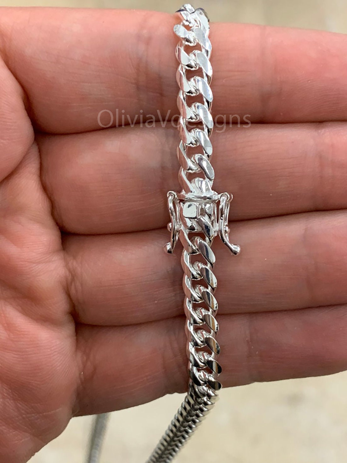 925 Solid Sterling Silver Miami Cuban 6mm Men Boyfriend Father Dad Gift -  Heavy Chain - 7'' 7.5'' 8'' 8.5'' 20'' 22'' 24'' 26'' 30''