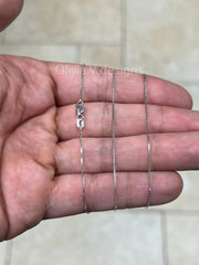 18K Solid Yellow Gold Box 0.6mm Necklace Chain With Lobster Clasp 16" 18" 20" Finished Necklace, Everyday Necklace