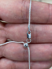Spiga Sterling Silver Necklace, 1.3mm Sterling Silver Spiga Wheat  Necklace, Men's Chain, Flexible Wheat Chain, Silver Necklace