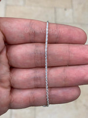 Spiga Sterling Silver Necklace, 1.5mm Sterling Silver Spiga Wheat  Necklace, Men's Chain, Flexible Wheat Chain, Italian Silver Necklace