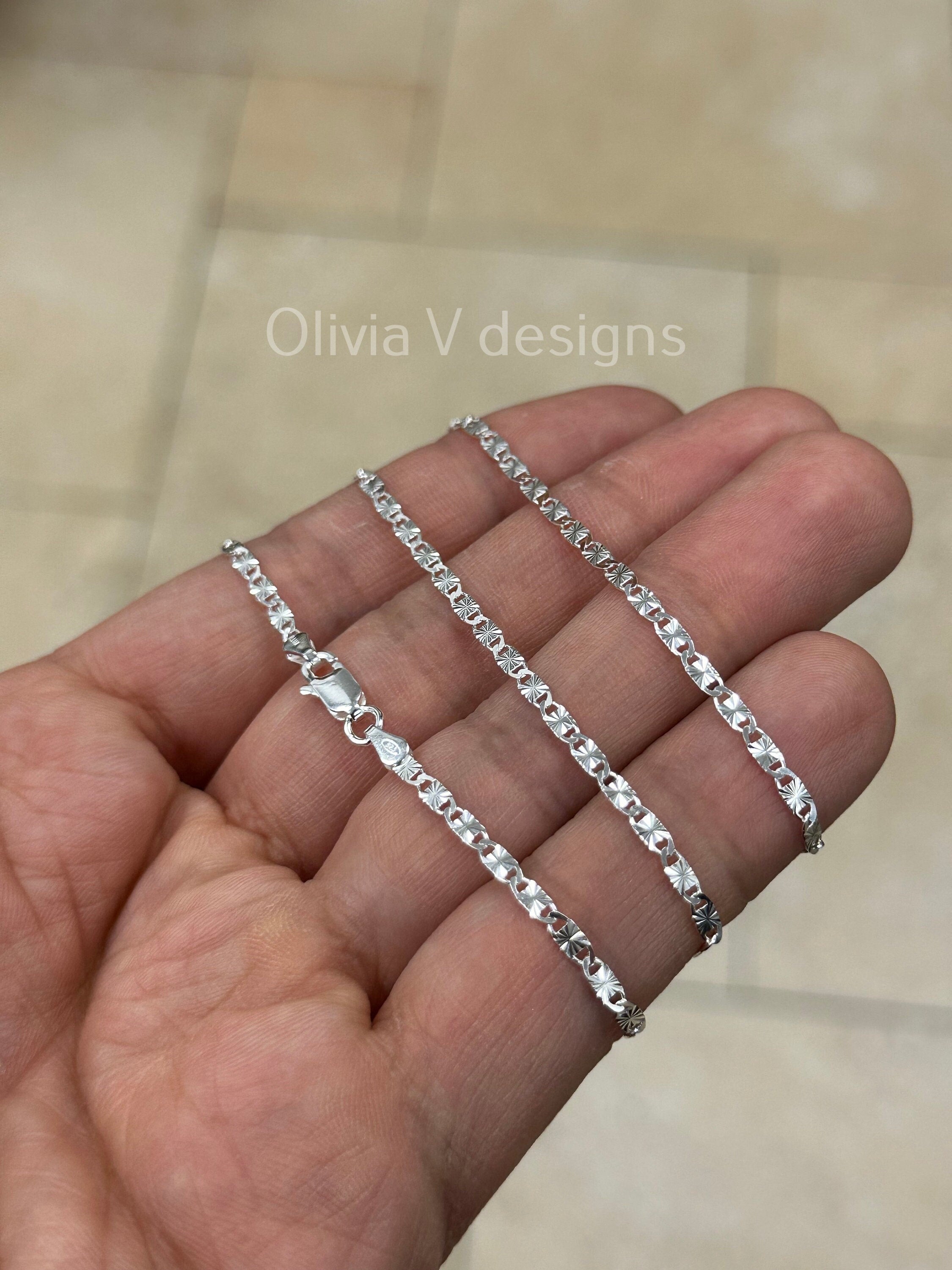 925 Sterling Silver 2.3mm Valentino Link Chain, Sterling Chain, 925, Genuine 925 Sterling Silver