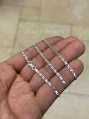 925 Sterling Silver 2.3mm Valentino Link Chain, Sterling Chain, 925, Genuine 925 Sterling Silver