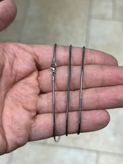 925 Sterling Silver Black Rhodium Round Snake Chain necklaces 1.4mm 16",18",20",22'',24",30" - Genuine 925 Silver - Black Snake Chain