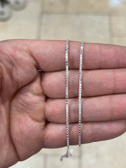 925 Sterling Silver Box  Adjustable 1.3mm Chain, Silver, Sterling Silver Chain, 925 Sterling Silver, Finished Necklace, 925 Silver