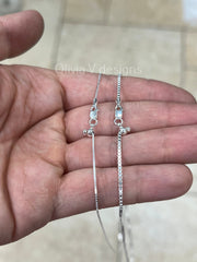 925 Sterling Silver Box  Adjustable 1mm 1.3mm Chain, Silver, Sterling Silver Chain, 925 Sterling Silver